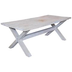 Antique Farm Table in Bleached Poplar Wood, 19th Century 7