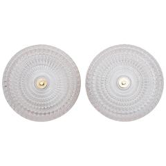 Pair of Carl Fagerlund Flush Mount ceiling lights by Orrefors Mid 19th century 11