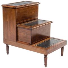 Handsome English Regency Style Mahogany Library/Bed Steps Great as Side Table 2