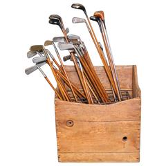 Collection of 40 Vintage Golf Clubs with Wooden Shaft