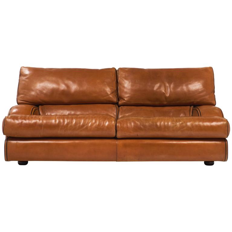 Italian Vintage Baxter Leather Sofa