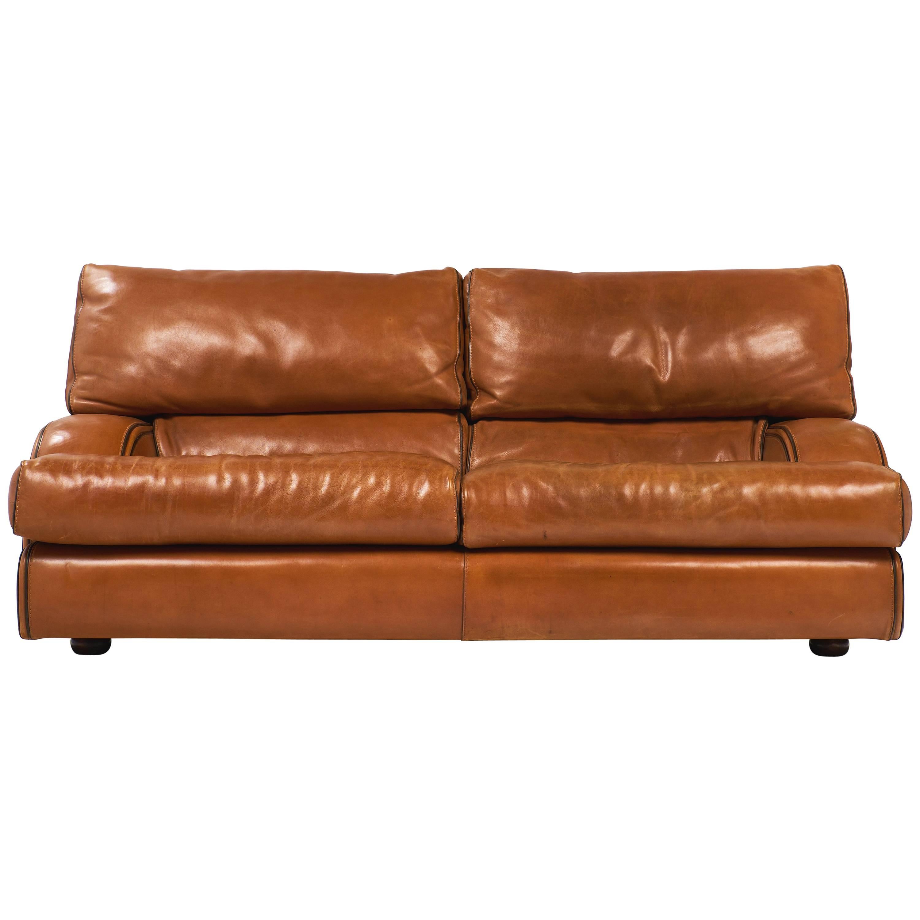 Italian Vintage Baxter Leather Sofa