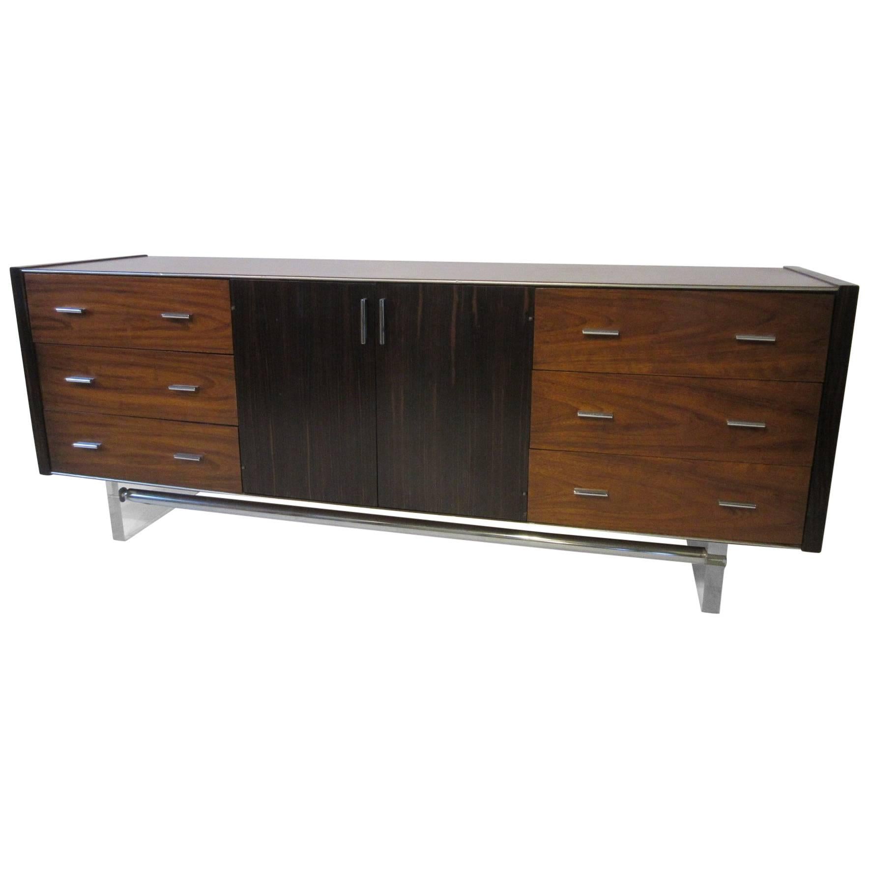 Rosewood and Lucite Dresser Chest