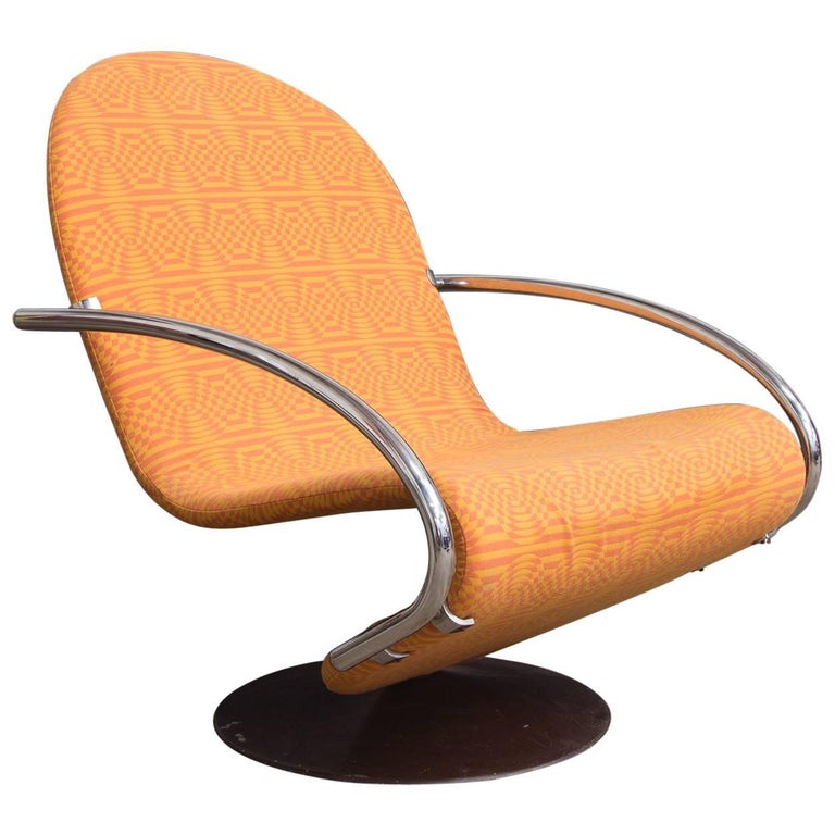 1973, Verner Panton, 1-2-3 Serie Easy Chair in Original Panton Fabric For Sale