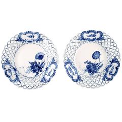 Royal Copenhagen Blue Flower Curved Plate with Double Lace, Two Plates