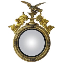 Antique Large English Regency Period Convex Mirror, England, 1810