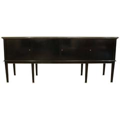 1940s Black Lacquered Sideboard Attributed to Maison Jansen