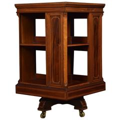 Edwardian Inlaid Revolving Bookcase 9