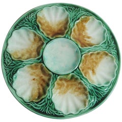 19th Century Majolica Oyster Plate Salins, circa 1890