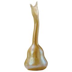 Loetz, "Goose Neck", an Iridescent Glass Vase, Signed