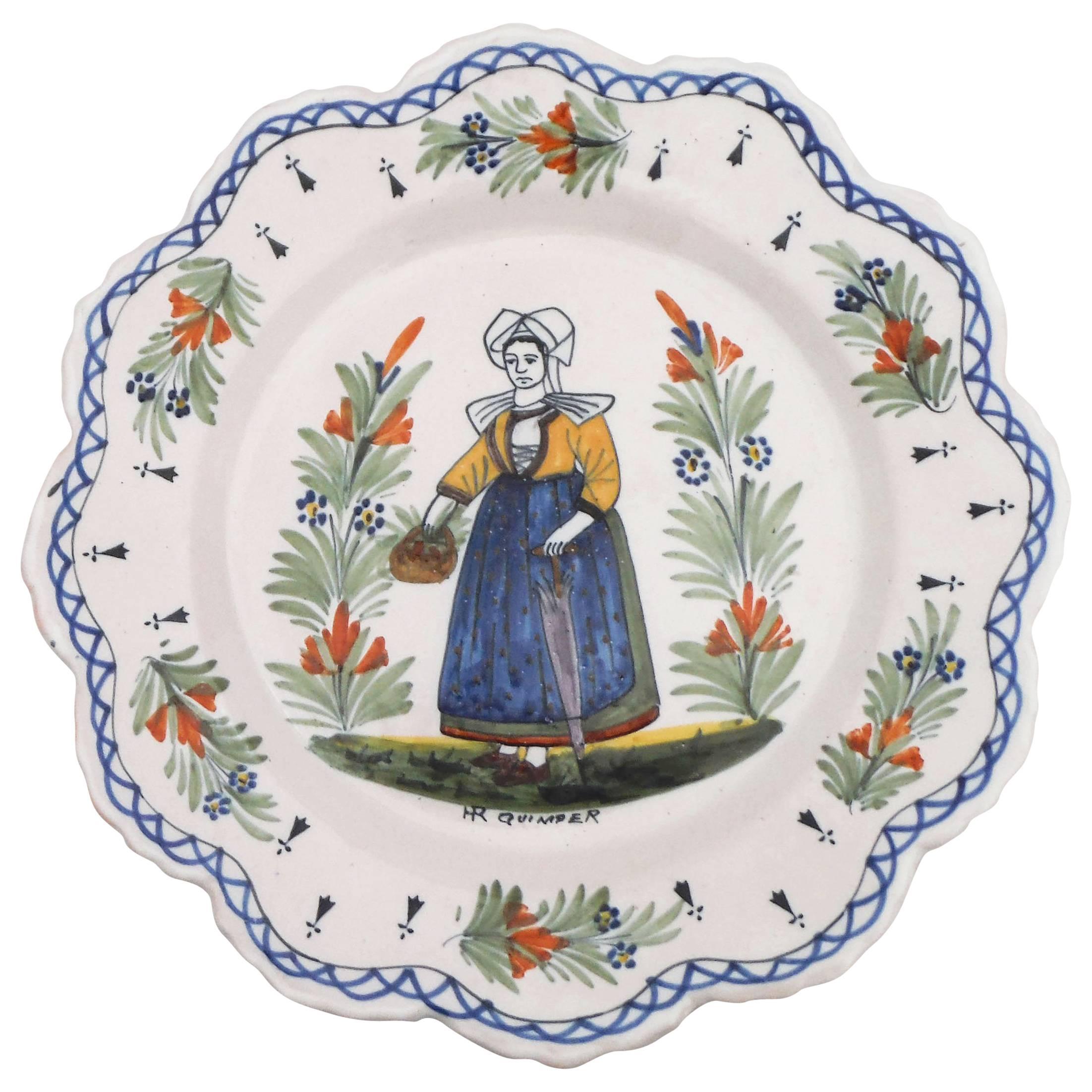 French Faience Plate Henriot Quimper, circa 1910