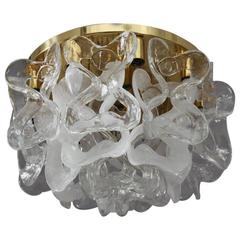 Charming Ceiling Crystal Glass Flush Mount by J. T. Kalmar, Austria, 1970 2