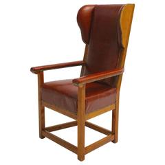 Biedermeier Austrian Cherrywood Wingback Chair, circa 1830 7