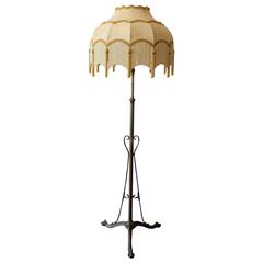 Arts and Crafts Floor Lamp with Fringed Shade