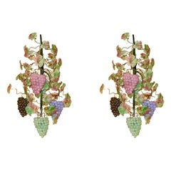 Cesare Toso Murano Glas Weinrebe Kronleuchter (x2)