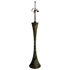 Elegant Hourglass Form Verdigris Stewart James for Hansen Table Lamp