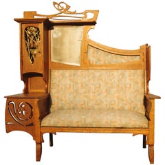 Flamboyant Art Nouveau Sofa, Ecole de Nancy, France 1910