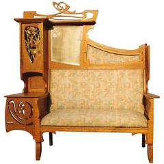 Rare French Flamboyant Art Nouveau Sofa, Ecole de Nancy, circa 1910 1