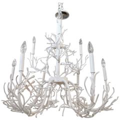 Two-Tier Faux Coral Iron Chandelier