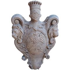 Carved Stone Coat of Arms from Italy