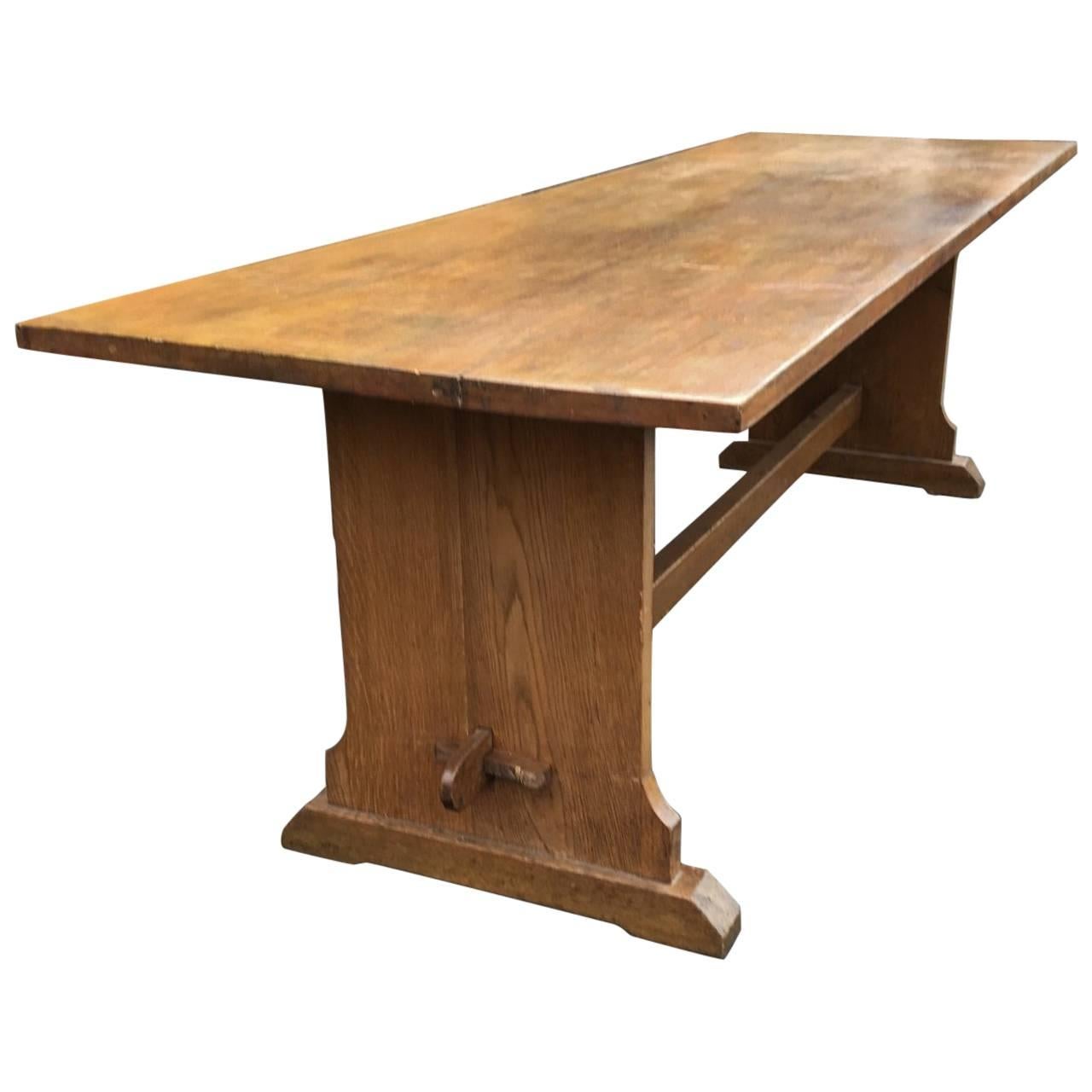 20th Century Oak Dining Table, Arts and Crafts Era For Sale
