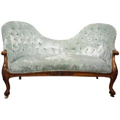 Walnut Victorian Period Antique Chaise Longue