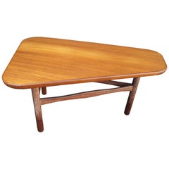 Used Teak and Limed Oak Three-Legged Table by Yngve Ekström for Westbergs Möbler