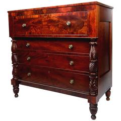 Early 19th Century Federal Flame Mahogany Bachelor's Chest