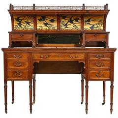 English Mid-19th Century Victorian Walnut Desk by T.H. Filmer & Son
