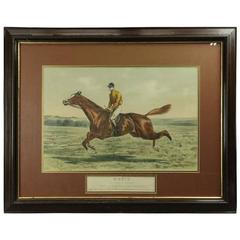 Antique French Equestrian Race Horse Print "Rueil" by M.E. Blanc, circa 1892