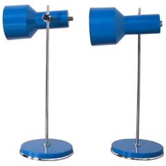 Pair of Mid-Century Modern Table Lamps Adjustable Shades