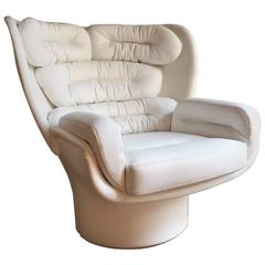 Joe Colombo Space Age Elda Lounge Chair Fiberglass Leather