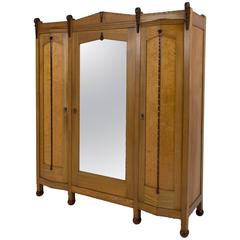 Impressive and Rare Art Deco Amsterdam School Wardrobe by F.A.Warners