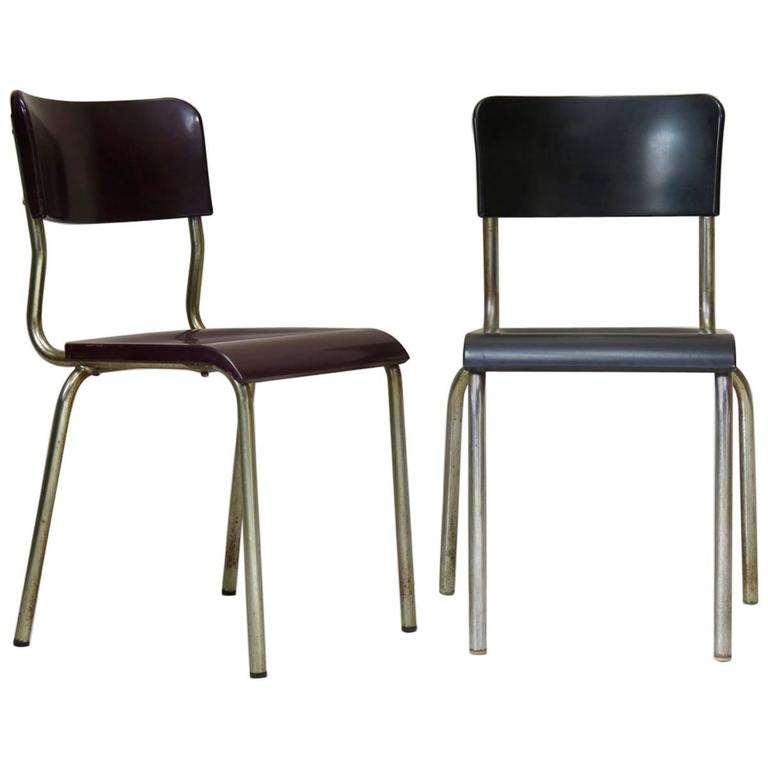 Rene Herbst Bakelite and Chrome Chairs '12 Available', France, 1950s For  Sale at 1stDibs