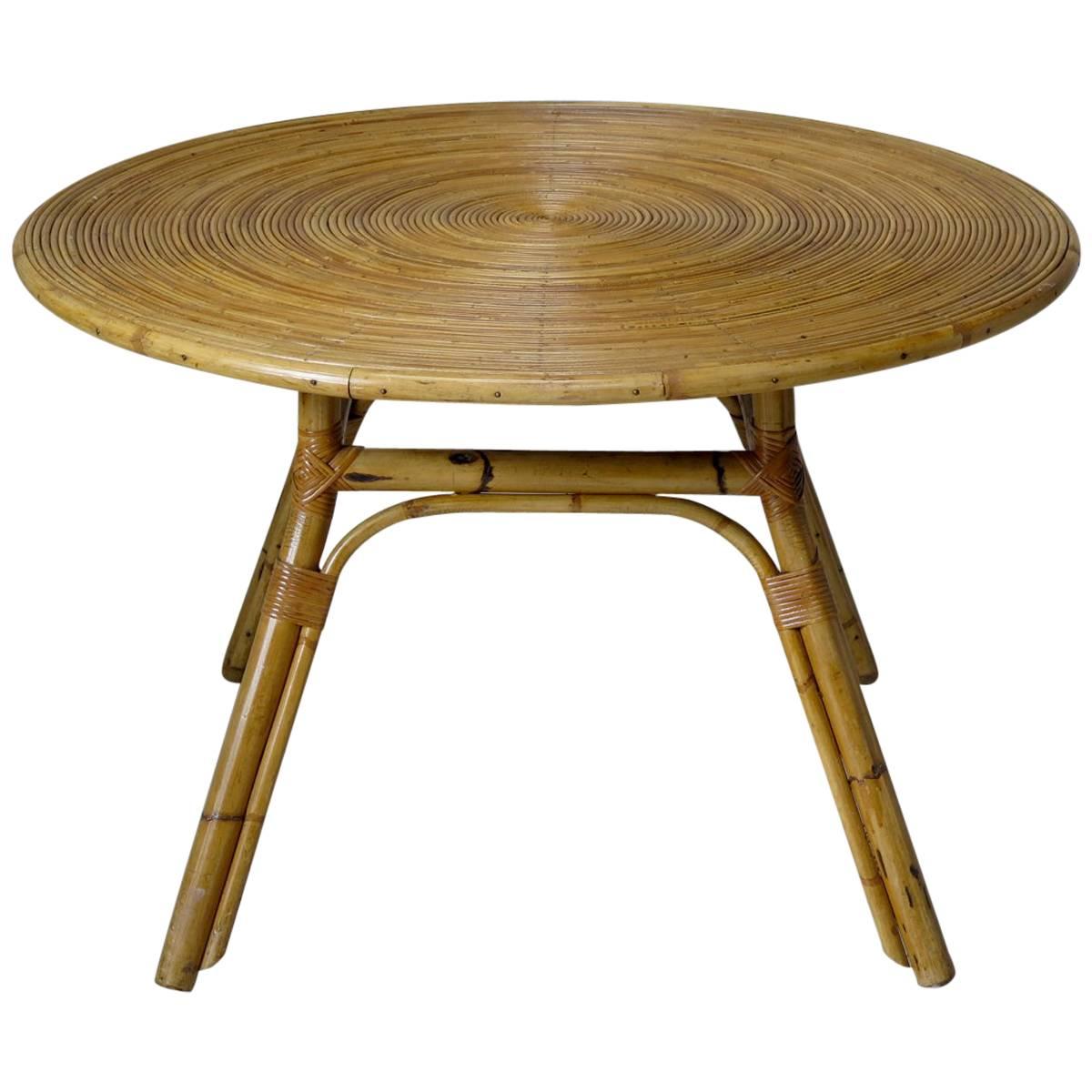 Bamboo Dining Table, France, circa 1960s