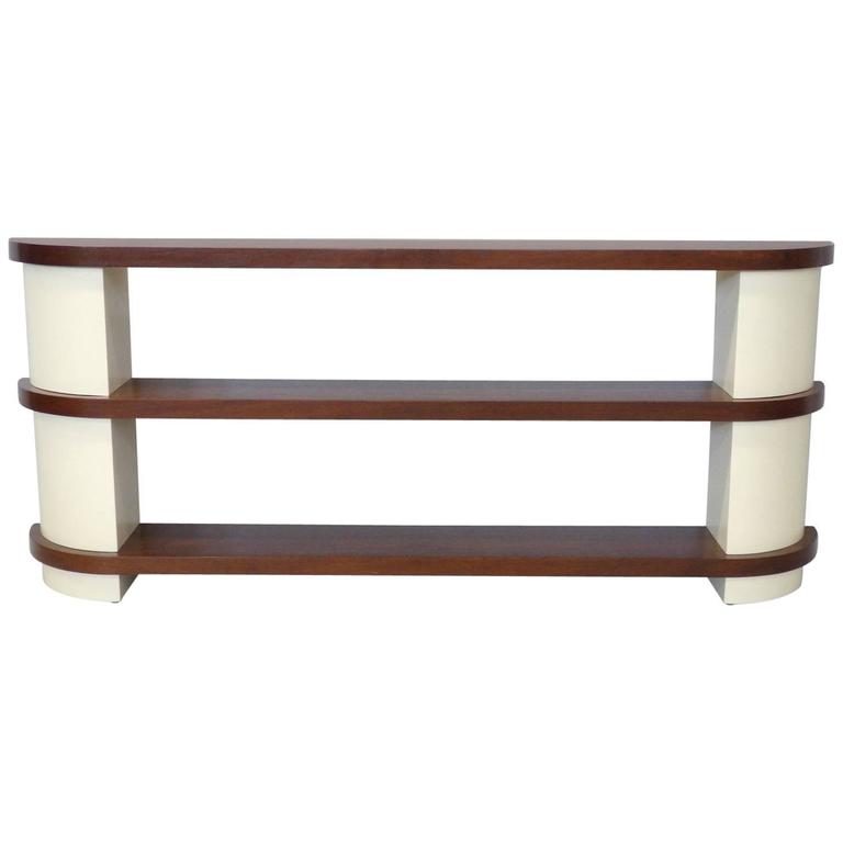 Pair of Art Deco Walnut Shelf Units at 1stdibs
