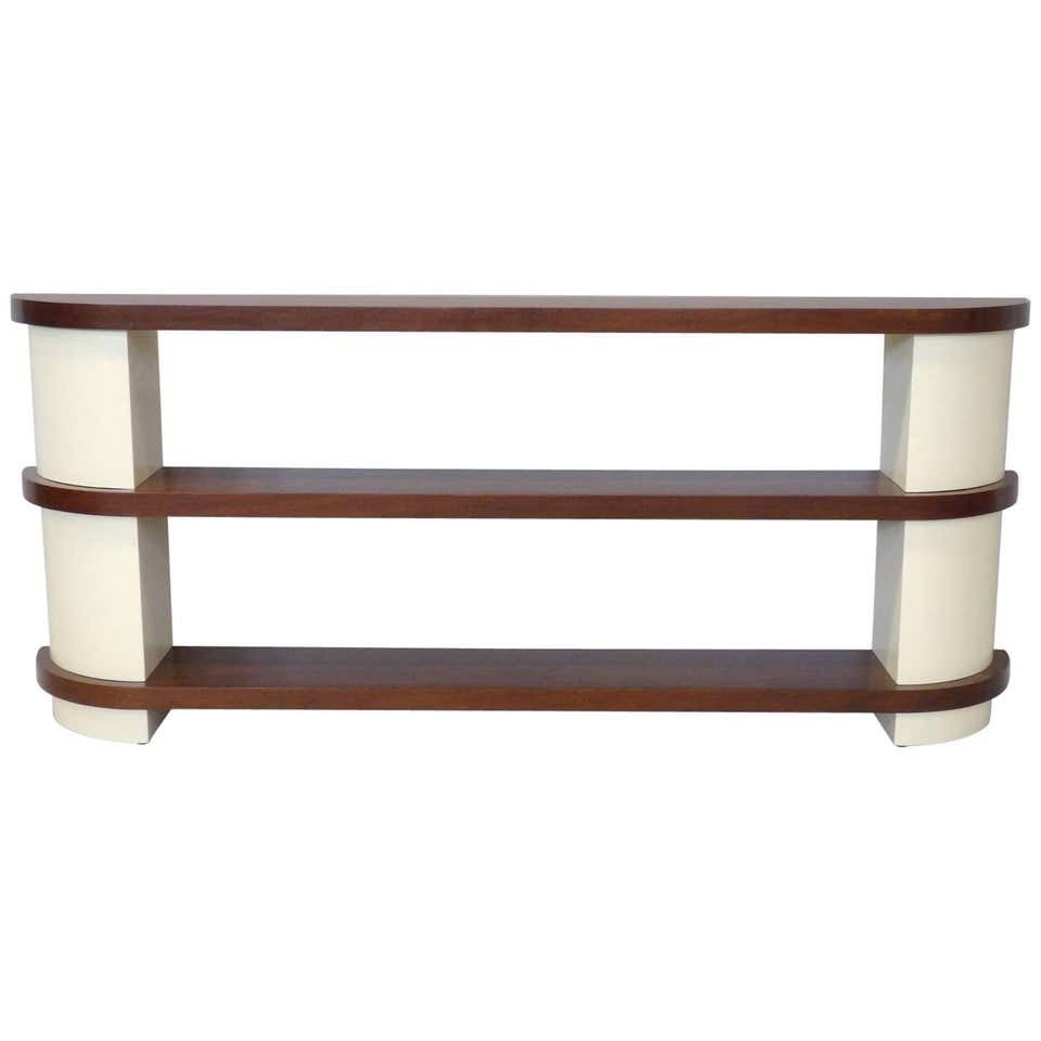 Pair of Art Deco Walnut Shelf Units at 1stdibs