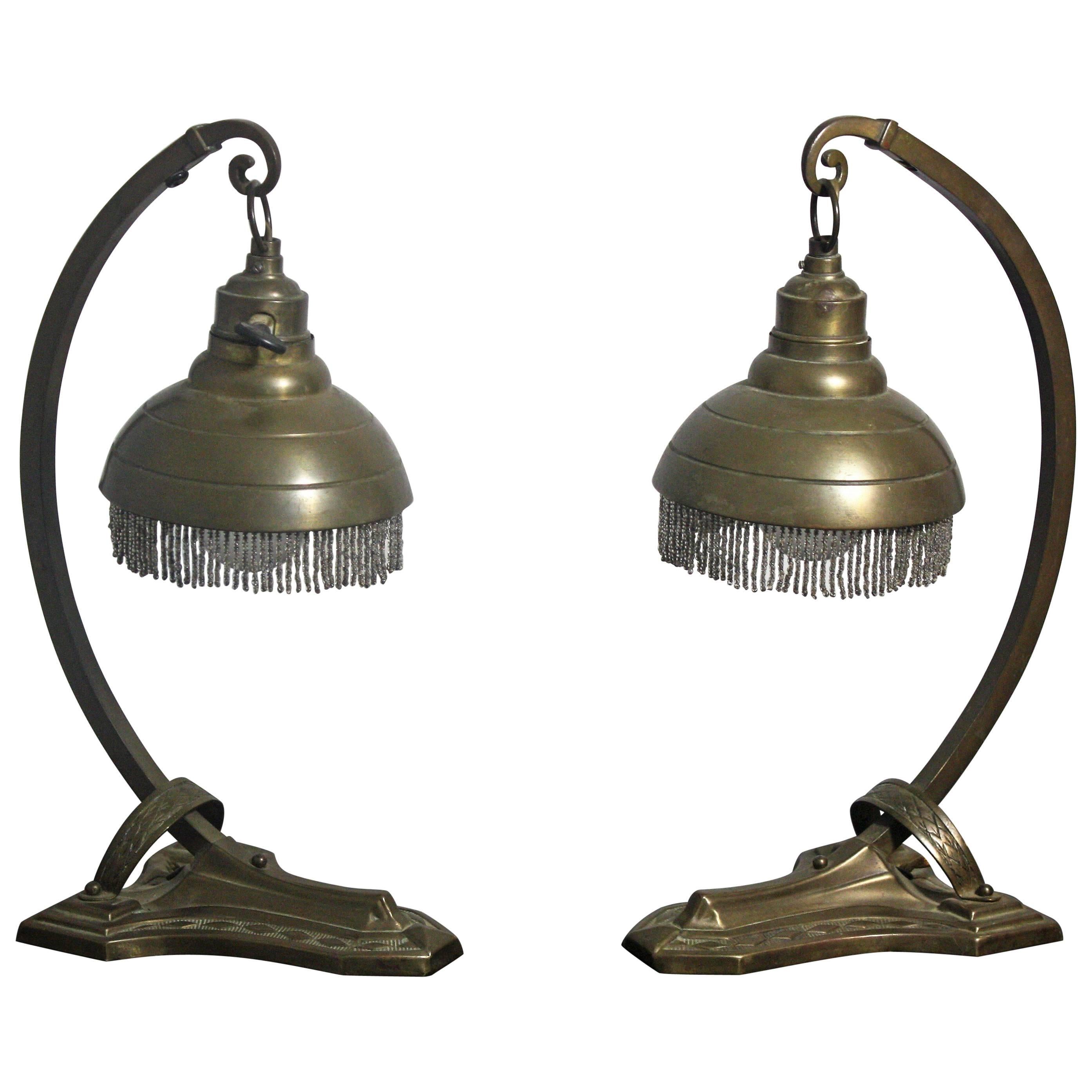 Pair of Art Nouveau Table or Wall Lamps, circa 1900