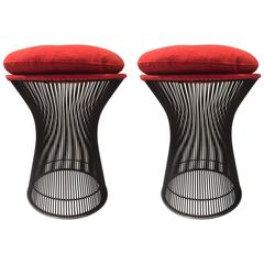 Pair of Warren Platner Bronze Stools for Knoll 4