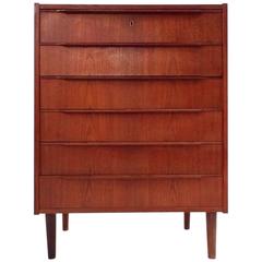 Danish Teak Tallboy Chest of Drawers, Midcentury, 1960s