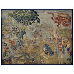 16th Century Flemish Tapestry with King Xerxes and Artmesia I of Caria