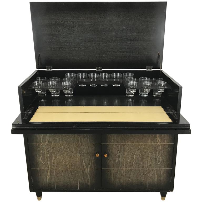 Mid Century Modern Mahogany Bar Cart Or Server By Davis Cabinet Co Mid Century Modern Dry Bar Cabinet Server Or Storage