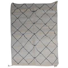 Original Beni Ouarain Wool Carpet, circa 1950