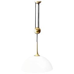 Rare Florian Schulz Counter Balance Light with Glass Shade 9
