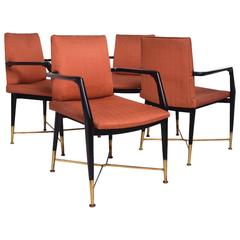 Mexican Modernist Dining Arm Chairs Attributed to Arturo Pani