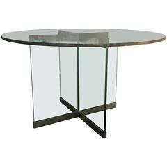 1970s Pace Thick Glass and Chrome Architecturally Modern Game/Dining Table 10