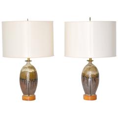 Pair of Mid-Century Jar Form Ceramic Table Lamps 6