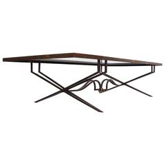 Rectangular Coffee Table in Brass Attributed to Arturo Pani 12