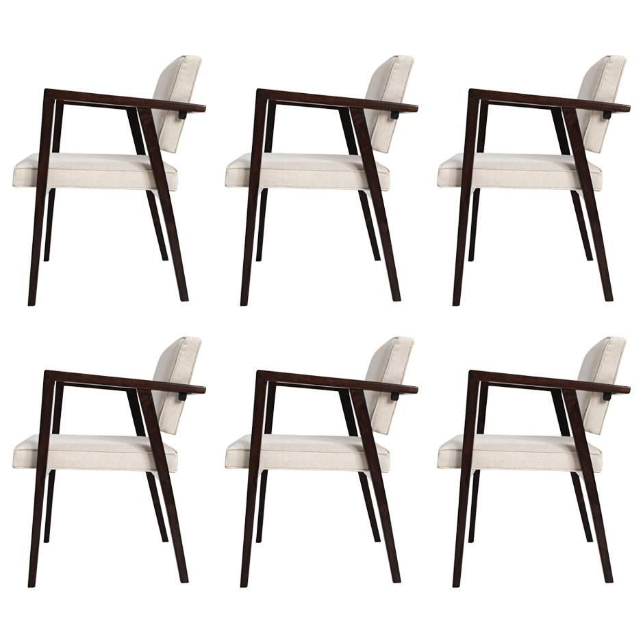 Franco Albini Midcentury Brazilian Dining Chair jacaranda and fabric For Sale