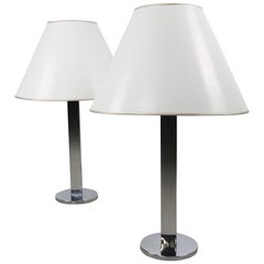 Pair of Chrome Table Lamps by Raymor